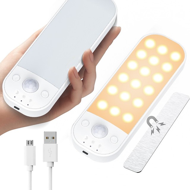 Ultra Thin LED Cabinet Lamp Human Sensor Wireless USB Rechargeable Magnetic Attraction Night Light Wardrobe Indoor Lighting
