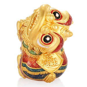 Nouveau Style bonne qualité Style chinois Lion forme 24K plaqué or perles en vrac pour la fabrication de bracelets de bijoux - Product Image 3