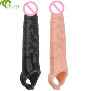 Erkekler İçin Yeniden Kullanılabilir Yumuşak Silikon Uzatıcı Prezervatif Gerçekçi Yetişkin Seks Oyuncağı Silikon Malzeme Kılıf Geciktirici Prezervatif - Product Image 6