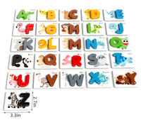 Jeu d'association d'alphabet en bois, jouet de cartes flash en anglais pour tout-petits avec certification CPC/CE/EN71, puzzle ABC préscolaire