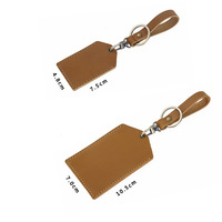 Porte-cartes vintage en cuir de vachette véritable vieilli avec porte-clés, pour cartes de bus, cartes d'étudiant, cartes d'accès et cartes d'identité, avec protection