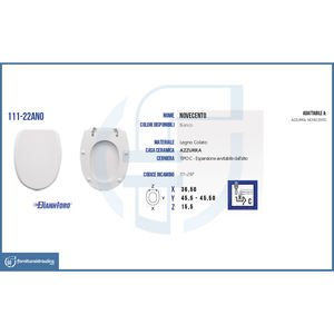 Asiento de Inodoro Bidé Electrónico Moderno Azzurra Vaso Novecento, Diseño Cuadrado Alargado en Forma de V, Plástico PP Urea-Uf para Baño - Product Image 5