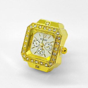 Bagues de luxe taille libre Montres à quartz strass Hommes Femmes Couple Ring Watch pour dames - Product Image 5