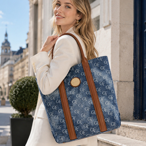 Bolsos de Mano de Diseño Personalizados para Mujer, Bolsos Tote de Mezclilla, Bolsos con Cierre, Fabricante de Bolsos Tote Personalizados - Product Image 1