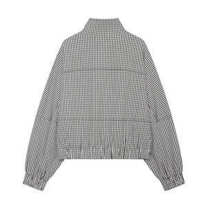 SHENZHU <span class=keywords><strong>Femme</strong></span> Automne 2026 Manteau Aviateur à Carreaux Vintage Décontracté Ample Manches Longues Vêtement d'extérieur Chic <span class=keywords><strong>Surchemise</strong></span> - Product Image 2