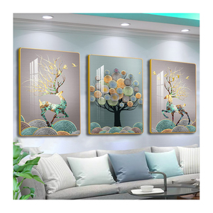 <span class=keywords><strong>Peinture</strong></span> décorative haut de gamme pour salon, art mural moderne et simple, tableau suspendu, motif élan, lot de 3, décoration intérieure - Product Image 1