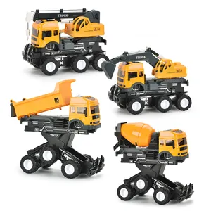 Yellow Engineering Excavator Inertia Car Vehicles Die Cast Metal Truck And Alloy Metal Car Toy Full Metal Dump Truck