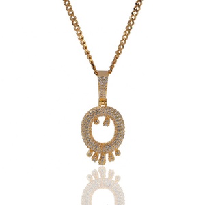 Oro rosa placcato Hiphop acqua goccia diamante impostazione <span class=keywords><strong>g</strong></span> <span class=keywords><strong>lettera</strong></span> ciondolo <span class=keywords><strong>collana</strong></span> numero di moda prodotto caldo - Product Image 6