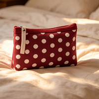 Sac de maquillage portable en toile avec fermeture éclair, personnalisable, écologique, vente chaude, pour l'extérieur