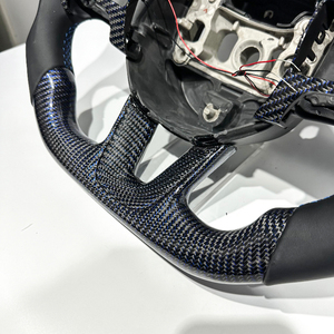 Volante Personalizzato in Vera Fibra di Carbonio Blu, Vendita Diretta, Adatto per <span class=keywords><strong>Dodge</strong></span> SRT Durango Hellcat <span class=keywords><strong>Charger</strong></span> - Product Image 3