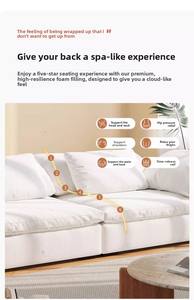 أريكة من المصنع مريحة للأثاث المنزلي أريكة كتان سحابية مجموعة وحدات أريكة مقطعية أريكة غرفة المعيشة - Product Image 6