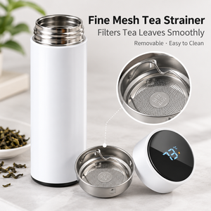 Thermos de 500 ml avec affichage de la température, en acier inoxydable, bouteille isotherme divisée, tasse isolée sous vide pour l'extérieur, cadeau pour la fête des pères - Product Image 5
