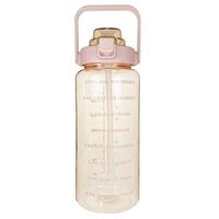 Bouteille de sport de 2000 ml, grande capacité, résistante aux hautes températures, pour la remise en forme en plein air, bouteille d'eau en plastique avec paille