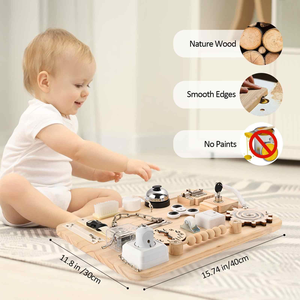 Grande planche d'activités Montessori pour enfants de 1 à 4 ans, jouets sensoriels en bois, activités sensorielles, développement des capacités motrices des tout-petits - Product Image 2