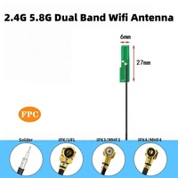 Antenne de communication Wi-Fi double bande 2,4G/5,8G sans fil intégrée, type patch, RG113/RG178/RG316, connecteurs SMA/MMCX/IPX/UFL à souder