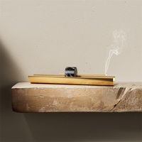 Brûleur d'encens en laiton et marbre de jade Maxery pour mariage et décoration intérieure, utilisation toute saison