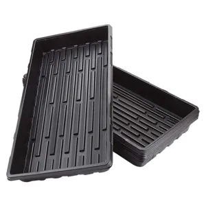 Thick Heavy Duty 550 x 280mm Black Plastic Propagation Seed Flat Tray No Holes Rice seedling trays