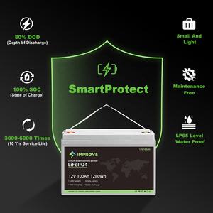 12V 50ah 100ah 200ah 300ah 400ah Accu Lifepo4 Met Bms Voor Zonnestelsel Rv Elektrische Auto Scooter Motorboot - Product Image 5