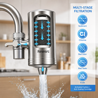 Keran Pemurni Air Revesrc 304 Stainless Steel dengan Karbon Aktif & Keramik, Laju Alir 2L/mnt, Ramah Lingkungan untuk Penggunaan Dapur Rumah Tangga