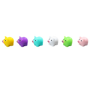 Miniatura de cerdo de resina 3D de color sólido para decoración de paisajes, fundas de teléfono, imanes de nevera, llaveros y colgantes DIY - Product Image 1