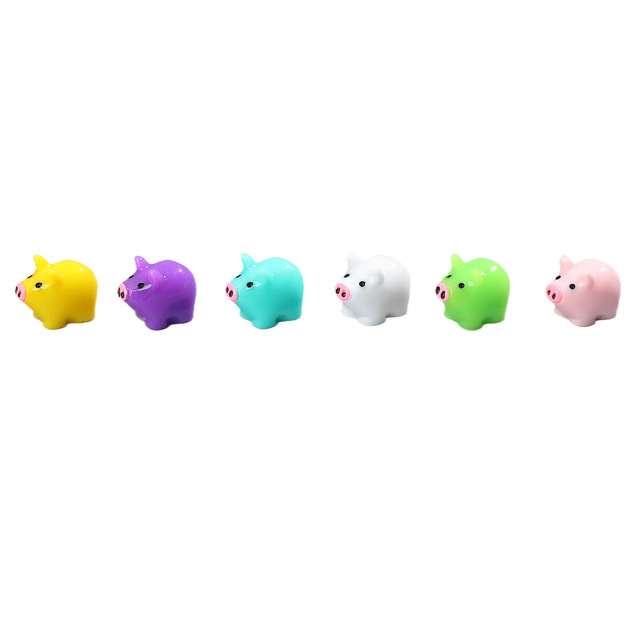 Resin Miniature Pig Animal 3D Solid Color DIY Phone Case Refrigerator Magnet Keychain Pendant Landscape Decoration Licensed