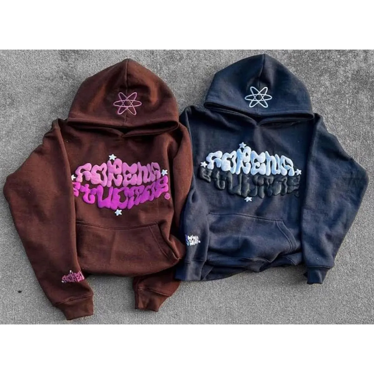 Y2k tarzı üretici özel giyim % 100% pamuk polar hoodies & tişörtü erkekler ağır puf baskı hoodie