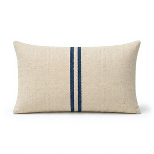 Housse de coussin décorative magnifique, style vintage, 100% chanvre, fabriquée à la main en Thaïlande, anti-bactérienne, lavable, avec fermeture éclair - Product Image 1
