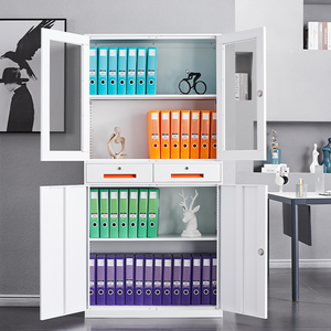 Kim Loại Màu Trắng Thép <span class=keywords><strong>2</strong></span> Ngăn Kéo Lưu Trữ Tủ Với Cửa Kính Lưu Trữ Tủ Quần Áo Fpr Tài Liệu Tủ Quần Áo Tủ Cho Các Tập tin - Product Image 3