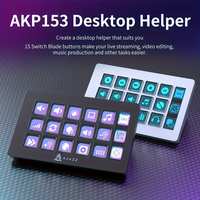 AJAZZ Akp153E Teclado Táctil Programable de 15 Teclas con Cable USB-C y Panel de Consola con Atajos de Programación para PC/Windows