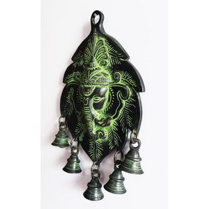 PARIJAT Artisanat Tenture murale en laiton Belle cloche Lord Ganesha pour la décoration de la porte principale d'entrée à des fins de cadeaux - Product Image 4
