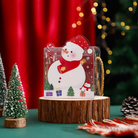 Boîte cadeau de Noël avec poignée, Père Noël, emballage de bonbons et de collations, sac fourre-tout, boîtes à bonbons en PVC, boîte d'emballage transparente pour collations