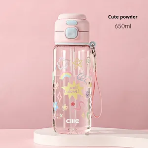 Gourde portable mignonne pour enfants, garçons et filles, étudiants, de haute qualité, pour l'été, avec paille - Product Image 6