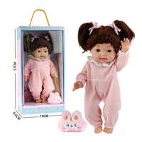 35 cm Vollvinyl-Babypuppe mit Niedlichen Lockigen Haaren, Mädchen-Spielzeugpuppe für Kleinkinder, Rollenspiel-Puppe in Geschenkbox für Kinder