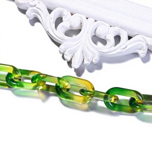 Chaîne de maillons en résine de luxe, design transparent, sculpture artistique, colorée, élégante, décoration d'intérieur, forme irrégulière, artisanat de moulage - Product Image 3