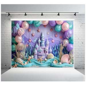 ฉากหลังปราสาทปรับแต่งได้สไตล์เทพนิยายสำหรับตกแต่งงานแต่งงาน งานเลี้ยงฉลองทารก งานวันเกิด - Product Image 5