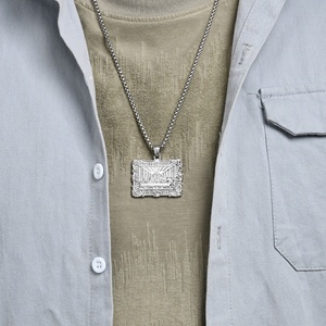 Hot Selling Last Supper Diamond <b>Copper</b> Necklace Unisex Hip-Hop Niche Personality Fashionistas Wear Pendant Bamboo <b>Chain</b> Party - Product Image 3