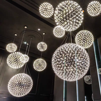 Lustre sphérique moderne et créatif Addison en forme de pissenlit gypsophile, LED E26, hauteur réglable, usage commercial, salon