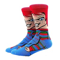 Chaussettes unisexes amusantes et créatives en polyester pour hommes, motif bande dessinée, style anime, pour l'été