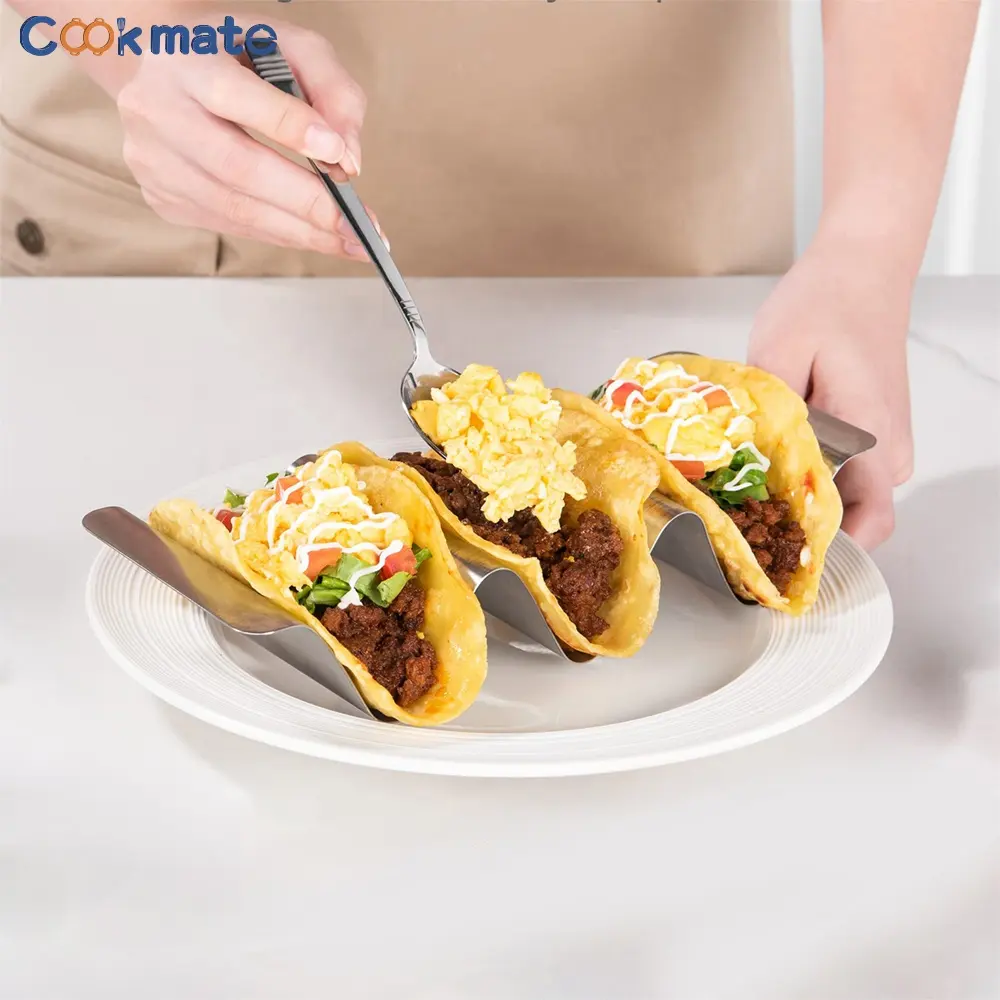 COOKMATE Hot Sell Küchen produkte Edelstahl Taco Halter Taco Tablett