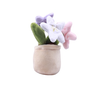 Kawaii Personalizado Recheado Brinquedos De Pelúcia Damasco Flor Flores Simulado Planta Em Vaso para Crianças Home Office Decoração Stress Relief - Product Image 3