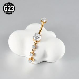 Joyería de Titanio para Piercing Corporal, Joyería para Piercing de Ombligo, Cadena Larga de Acero, Anillo de Ombligo, Ropa Sexy para Mujer, Anillos de Ombligo G23 F136 - Product Image 5