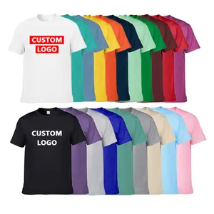 China Manufacturer Custom DTF DTG Puff Screen Printed Blank Plain 100% Cotton Streetwear 210GSM Multi Colored Men T Shirt