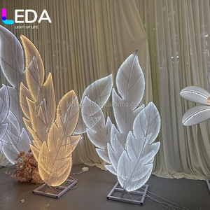 LEDA High Quality Luminous Large <b>Leaf</b> Background Decoration Golden <b>Leaf</b> Road Guide <b>Light</b> Decoration For Wedding Stage Backdrop - Product Image 2