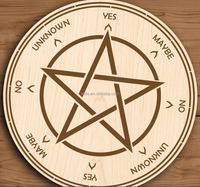 Wiccan Autel Bois Plaque Méditation Conseil Babillard Divination Sorcellerie Lune Papillon Étoile Cadeau Bois Pendule Conseil