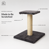 Griffoir pour chat en sisal, corde en sisal naturelle, plateforme en peluche douce, base carrée stable pour chats d'intérieur
