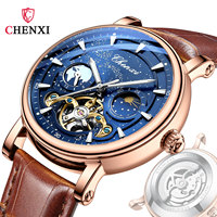 Montre CHENXI pour homme 8872, squelette, tourbillon, montres de luxe pour homme, mécaniques automatiques, étanches, montres à phases lunaires, montre homme