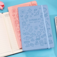Carnet A5 A6 en PU avec motif gaufré mignon, 200 pages lignées, reliure cousue, bloc-notes avec bande élastique, papeterie pour étudiants, cadeaux