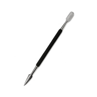 Pousse-cuticules double tête réutilisables en acier inoxydable de qualité supérieure, noirs, pour manucure et pédicure, vente en gros