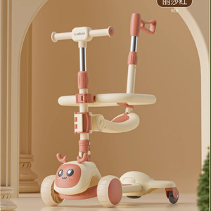 Usbon Kids Trottinette pliable 3 en 1, tricycle réglable en hauteur pour enfants de plus de 12 mois, rouge - Product Image 1