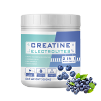Créatine monohydrate en poudre avec électrolytes 2-en-1, complément pré-entraînement, vente en gros OEM, 300g, 30 portions
